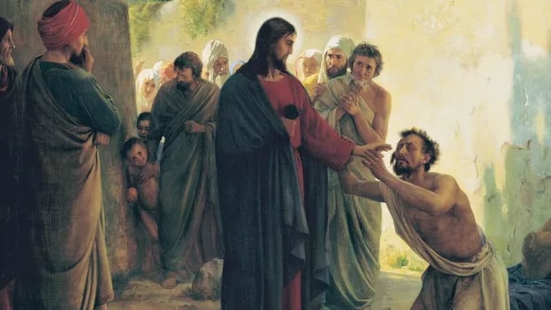 "Sanando al hombre ciego" es de Carl Heinrich Bloch.