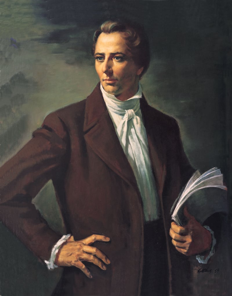 Un retrato de José Smith por el artista Alvin Gittins.