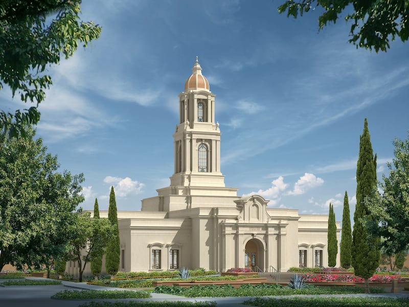 Una representación artística del Templo de San Luis Potosí, México.