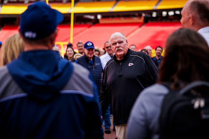 Kansas City Chiefs head coach Andy Reid of the National Football League at Arrowhead Stadium in Kansas City, Kansas, on March 12, 2024.