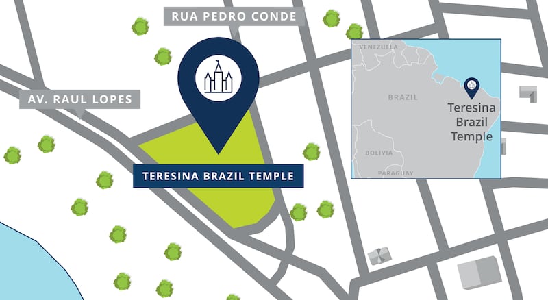 Un mapa del sitio del Templo de Teresina, Brasil.
