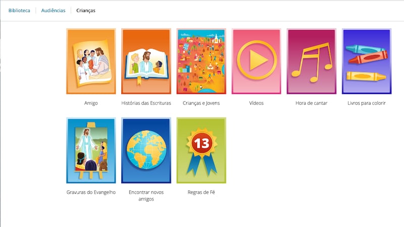 Para encontrar la sección para niños en la Biblioteca del Evangelio, dirígete a la página de inicio de la Biblioteca del Evangelio en tu computadora o teléfono inteligente. Haz clic en Audiencias. Luego, haz clic en Niños.