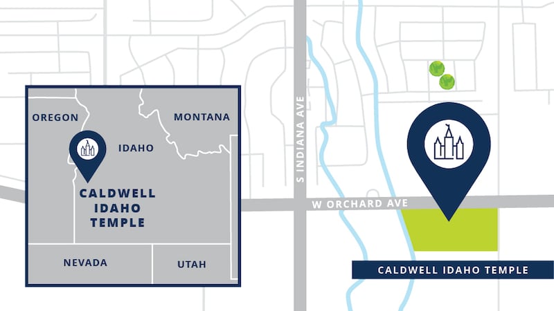 Plano del sitio del Templo de Caldwell, Idaho.