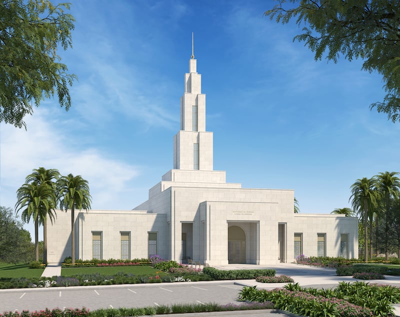 Representación exterior del Templo de Goiânia, Brasil.