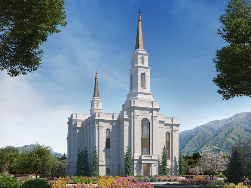 Un diseño arquitectonico del Templo de Spanish Fork Utah.