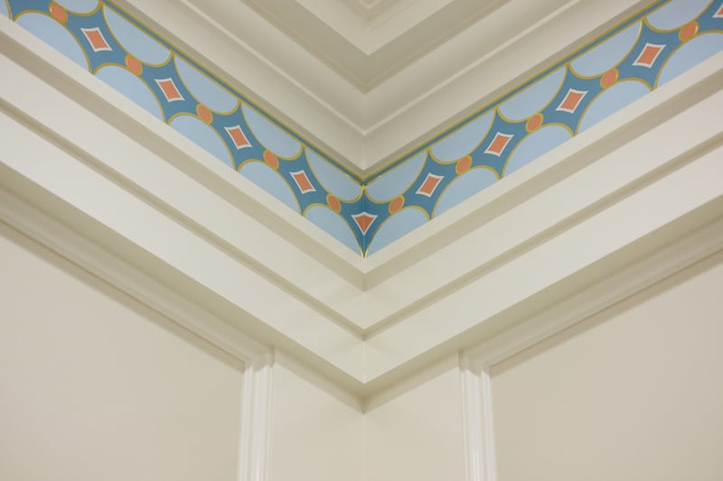 Un diseño en el interior del Templo de Cleveland, Ohio.