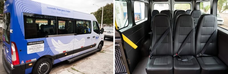 Una camioneta adaptada donada por la Iglesia al Instituto Alas para Ángeles en Guaratinguetá, São Paulo, Brasil, en noviembre de 2025.