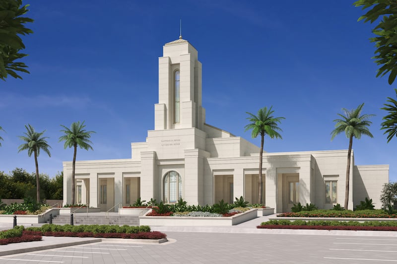 Un modelo arquitectónico del Templo de Iquitos, Perú.