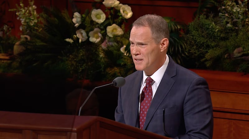 Elder Edward B. Rowe, General Authority Seventy, speaks during the Sunday morning session of the 196th Annual General Conference of The Church of Jesus Christ of Latter-day Saints in the Conference Center in Salt Lake City on April 5, 2026.