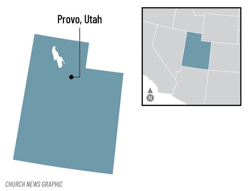Un mapa mostrando la ubicación de Provo, Utah.