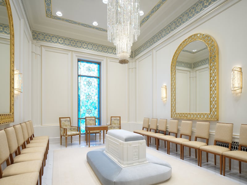 Una sala de sellamiento en el Templo de Belo Horizonte, Brasil.