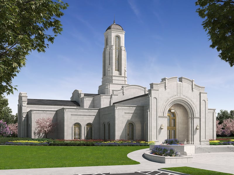 Una representación del Templo de Modesto, California.