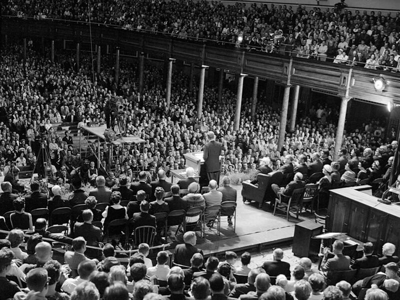 John F. Kennedy speaks at the Tabernacle in Salt Lake City in September 1960.