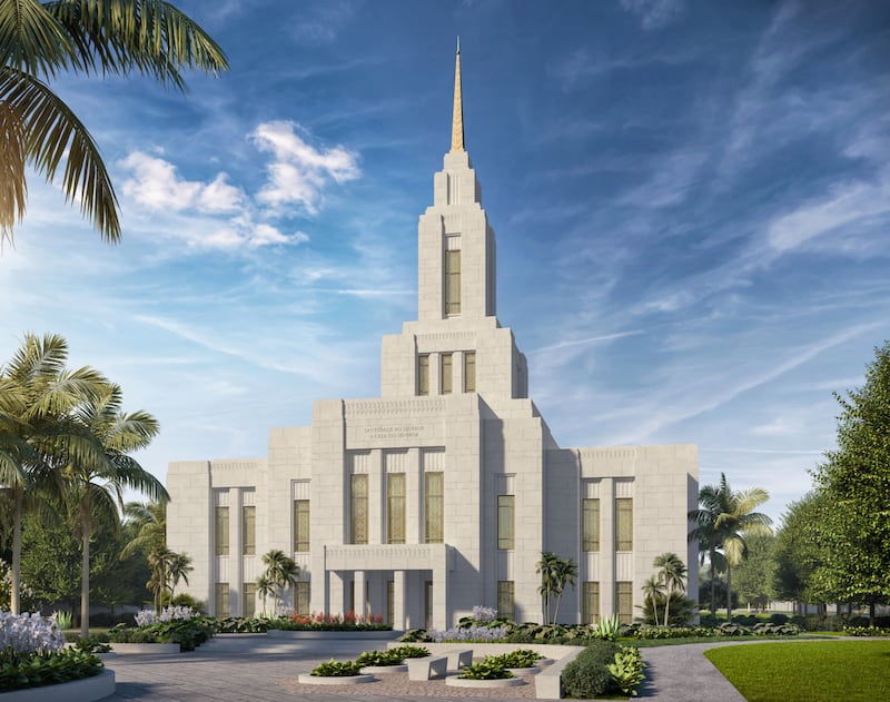 Representación exterior del Templo de Maceió Brasil.