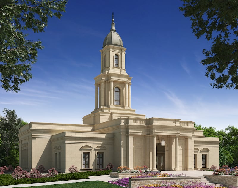 Exterior rendering of the Cleveland Ohio Temple.