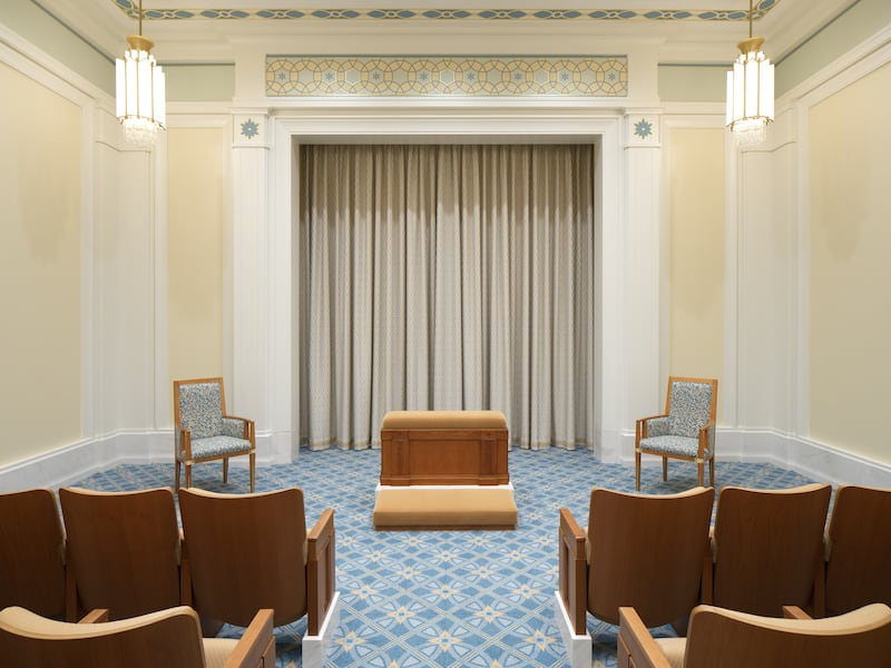 Un salón de instrucción en el Templo de Belo Horizonte, Brasil.
