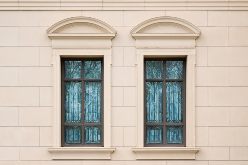 Ventanas exteriores del Templo de Cleveland, Ohio.