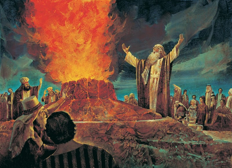 Elías contiene a los sacerdotes de Baal es de Jerry Harston.