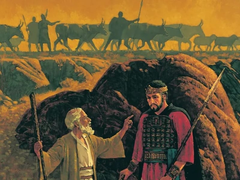 "Samuel Instructing Saul" es una obra de Ted Henninger.