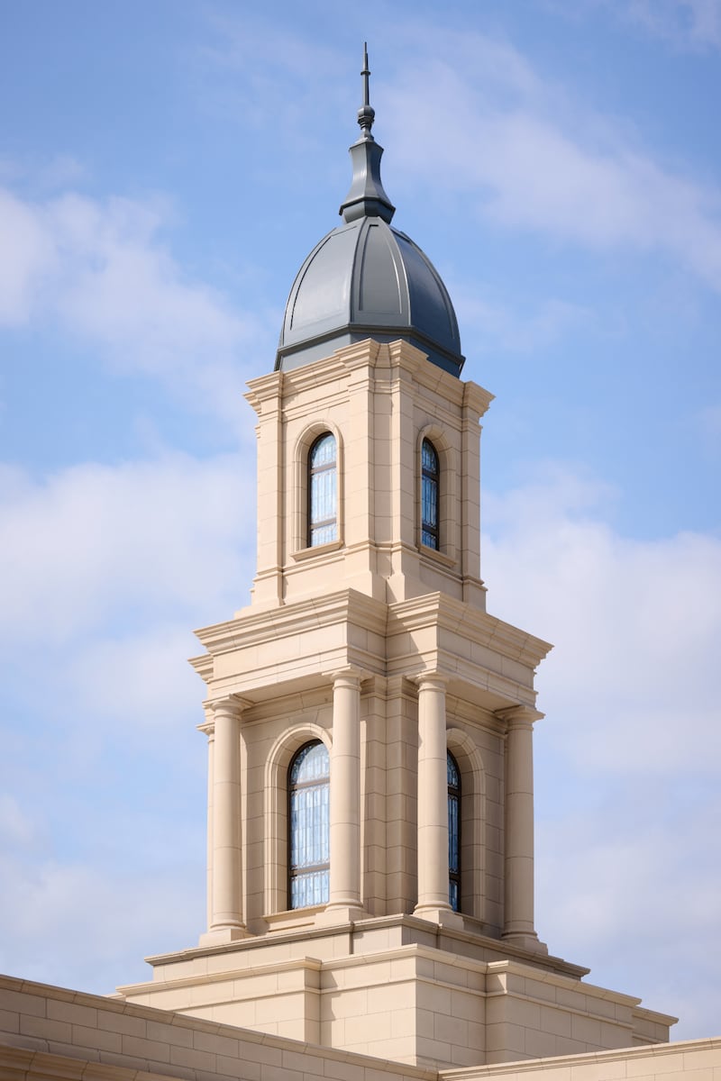 La torre en la parte superior del Templo de Cleveland, Ohio.