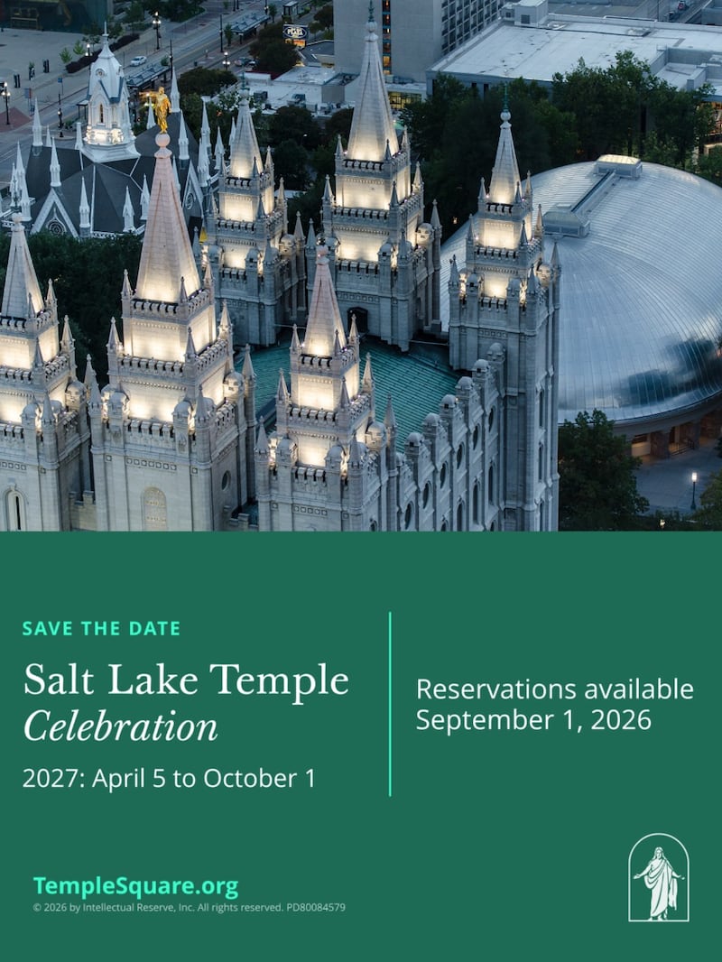 Las reservaciones para los tours de casa abierta del Templo de Salt Lake durante la celebración de seis meses del Templo de Salt Lake estarán disponibles el 1 de septiembre de 2026 en TempleSquare.org.