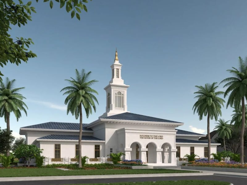 Un renderizado del Templo de Pago Pago Samoa Americana.