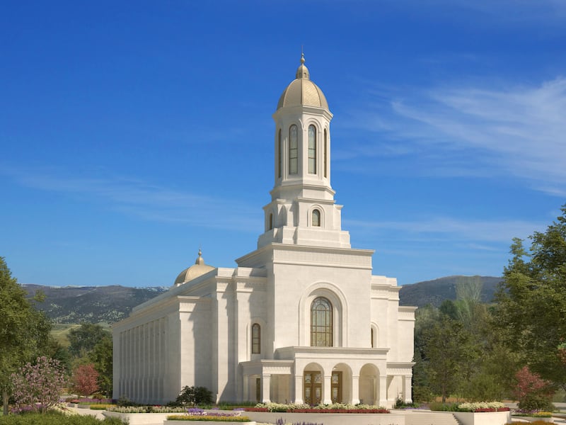 Una representación del Templo de Éfren, Utah.