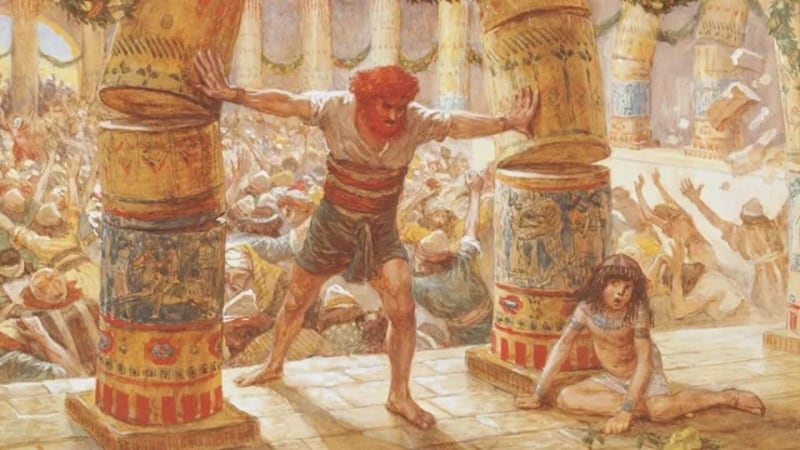 "Sansón derriba las columnas" es de James Tissot y otros.