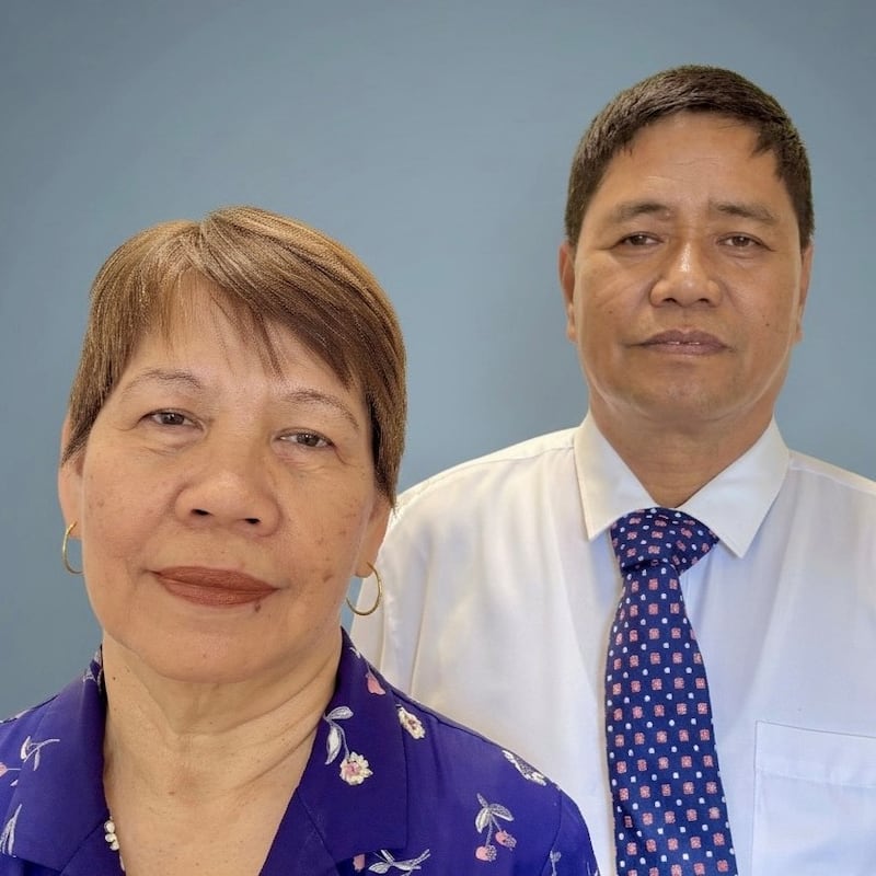 Romeo A. Campos y Olivia Salamanca Campos, quienes servirán como presidente y compañera de la nueva Misión Filipinas Puerto Princesa a partir de julio de 2026.