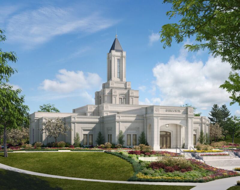 Representación artística del exterior del Templo de Grand Junction Colorado.