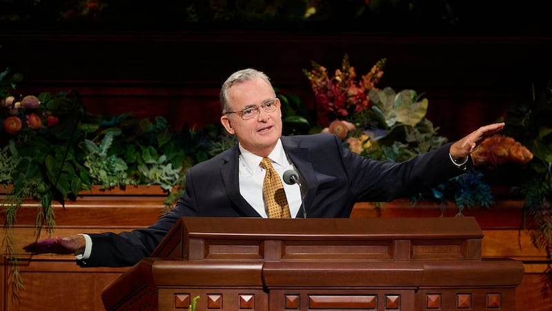 Elder Patrick Kearon of the Quorum of the Twelve Apostles speaks during the Saturday afternoon session of the 196th Semiannual General Conference of The Church of Jesus Christ of Latter-day Saints in the Conference Center in Salt Lake City on Oct. 3, 2026.