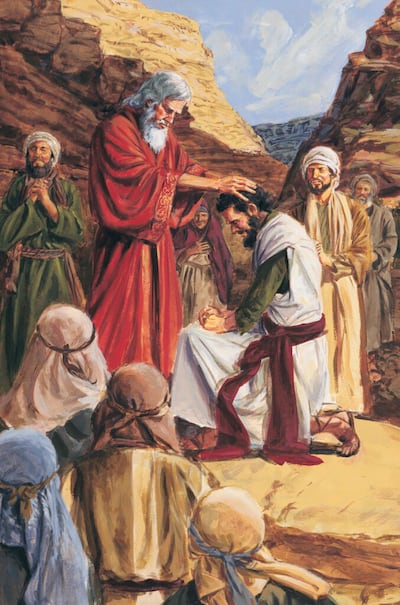 “Moisés ordena a Josué”, de Darrell Thomas.