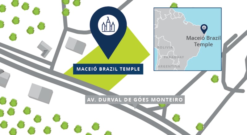 Un mapa del sitio del Templo de Maceió, Brasil.