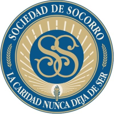 El sello de la Sociedad de Socorro con su lema “La caridad nunca deja de ser”.