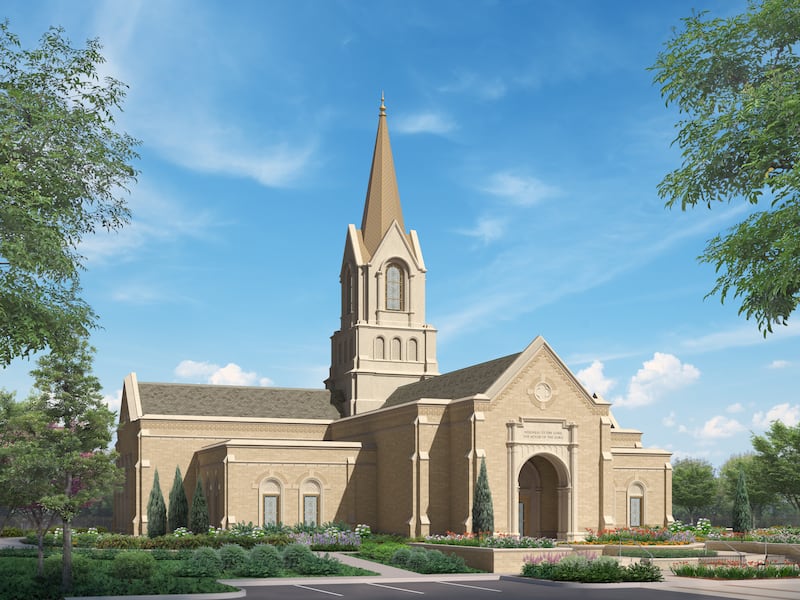 Una representación arquitectónica del Templo de Rapid City, Dakota del Sur.