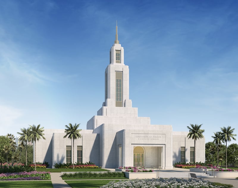 Representación exterior del Templo de Campo Grande Brasil.
