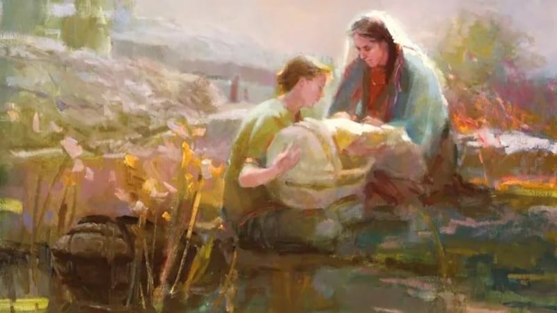 "Fe en la orilla del agua" es de Anne Marie Oborn.