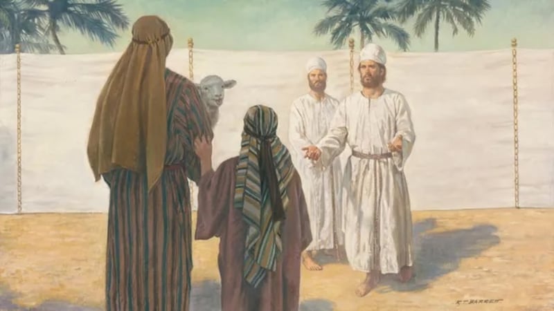 "Sacrificio de un cordero" es de Robert T. Barrett.