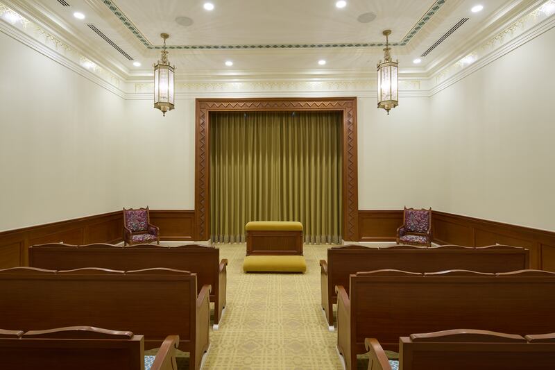 Una sala de instrucción en el Templo de Bacolod, Filipinas.