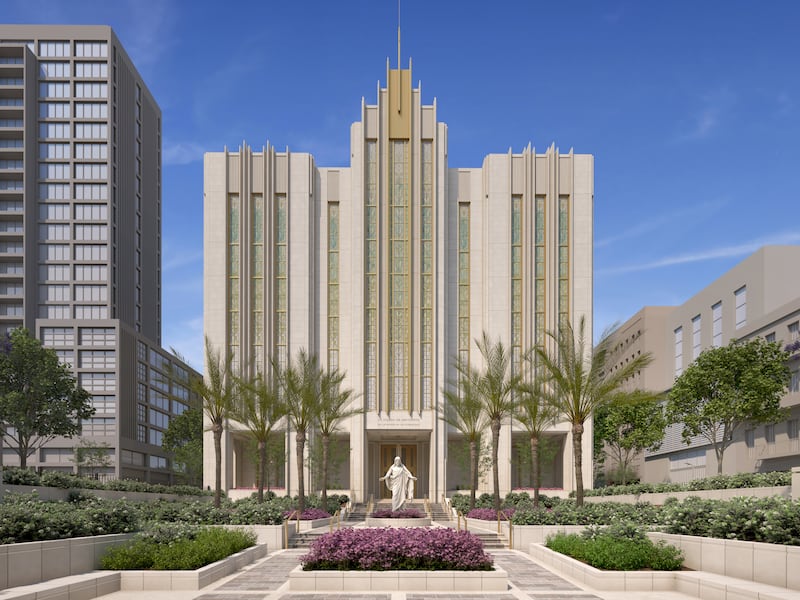 Una representación actualizada del Templo de la Ciudad de Buenos Aires Centro, Argentina.