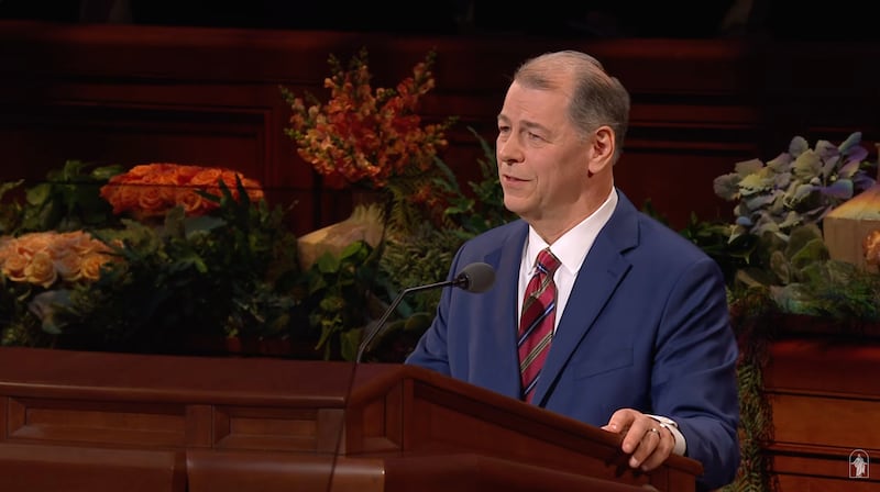 Elder Paul H. Sinclair, a General Authority Seventy, speaks during the Sunday afternoon session of the 196th Semiannual General Conference of The Church of Jesus Christ of Latter-day Saints in the Conference Center in Salt Lake City on Oct. 4, 2026.