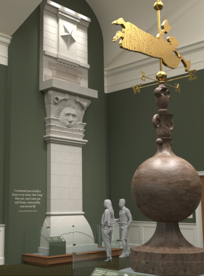 En el nuevo Centro de Visitantes del Templo de Nauvoo, en la histórica ciudad de Nauvoo, Illinois, se exhiben artefactos.