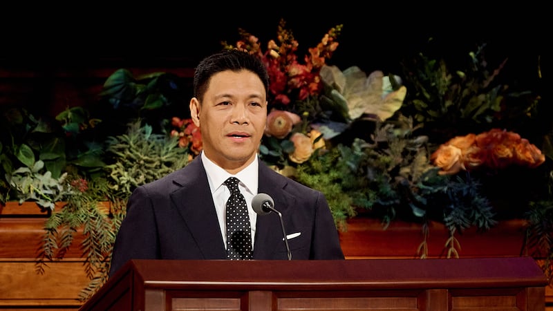 Elder James G.O. Fantone, speaks during the Sunday morning session October 2026 general conference in the Conference Center in Salt Lake City on Oct. 4, 2026.