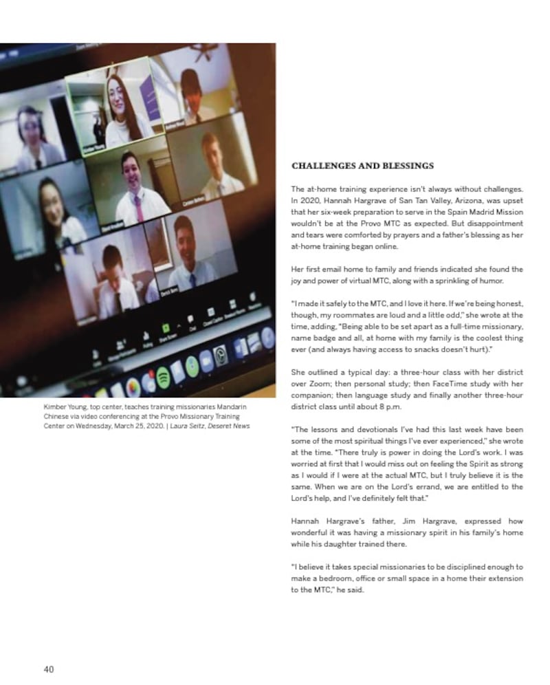 Página 40 de la revista Missionary Work del Deseret News.
