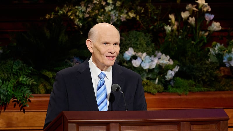 Elder Dale G. Renlund of the Quorum of the Twelve Apostles speaks during the Sunday morning session of the 196th Annual General Conference of The Church of Jesus Christ of Latter-day Saints in the Conference Center in Salt Lake City on April 5, 2026.