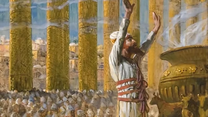 "Salomón dedica el Templo en Jerusalén" es de James Tissot y otros.