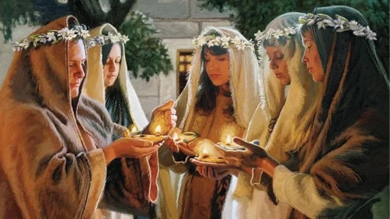 "Parábola de las Diez Vírgenes" es por Dan Burr.