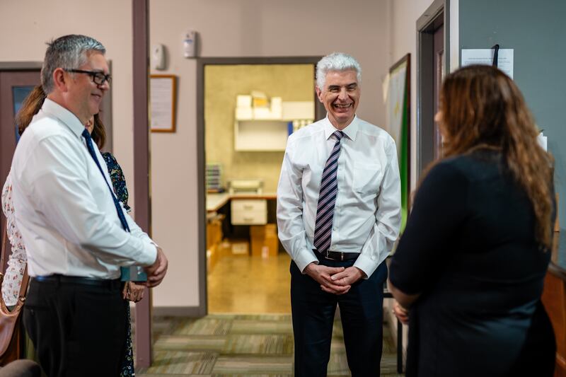 Presiding Bishop Gérald Caussé visits the Pacific Eye Institute in Suva, Fiji, on March 25, 2024.