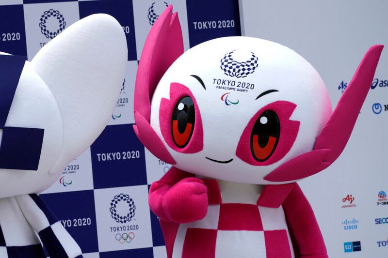 En esta foto de archivo del 22 de julio de 2018, la mascota Paralímpica de Tokio 2020 “Someity” se encuentra en el escenario durante el evento de debut de mascotas en Tokio.
