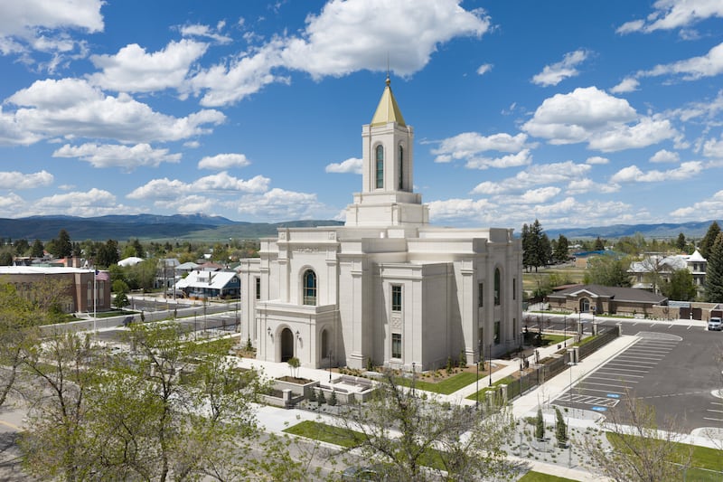 El exterior del Templo Montpelier Idaho.